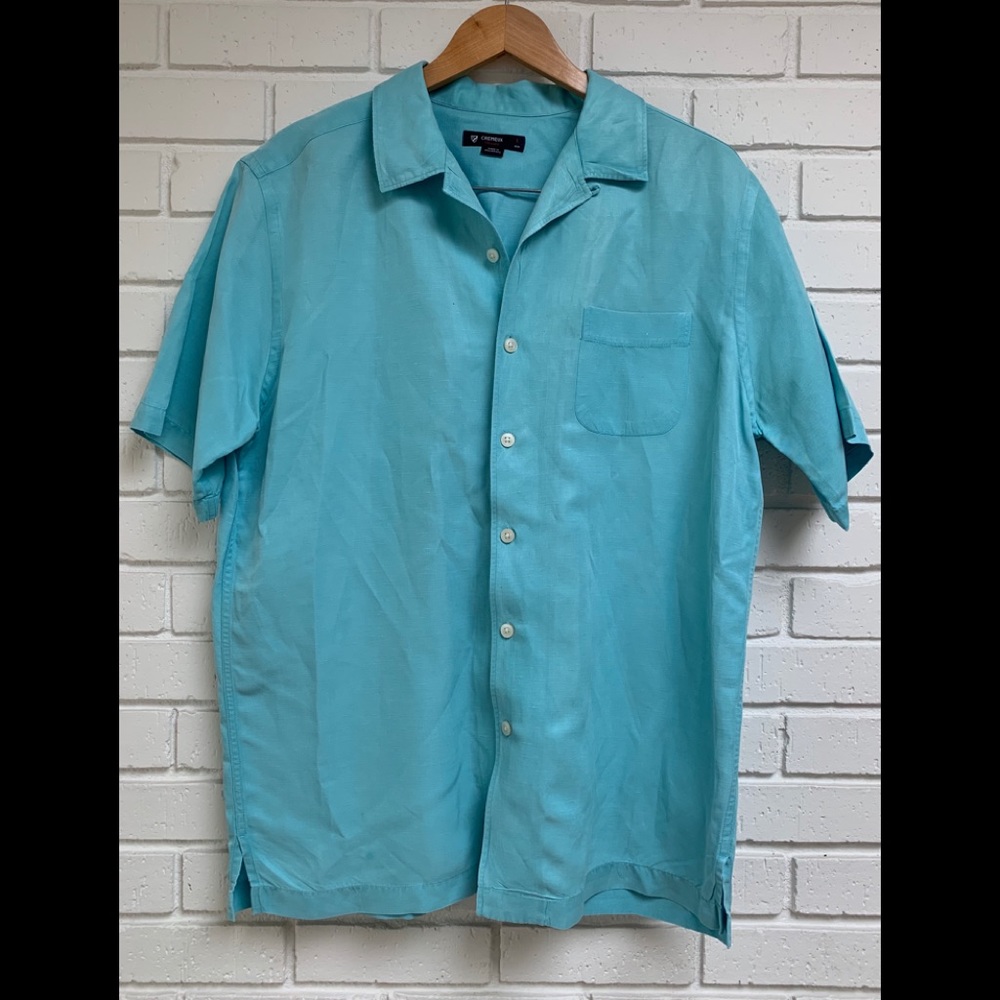 Daniel Cremieux Linen-like Blue Shortsleeve shirt
